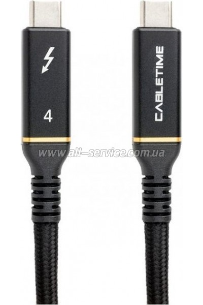 ���� ������ USB-C to USB-C 1.0m USB4 40Gbps, 100W, 20V/ 5A, 4K/ 60HZ PowerPlant (CA913299)