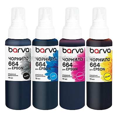�������� ������ Barva Epson 664 Epson L110/ L210/ L300 4x70�� BK/C/M/Y (E664-070-MP)