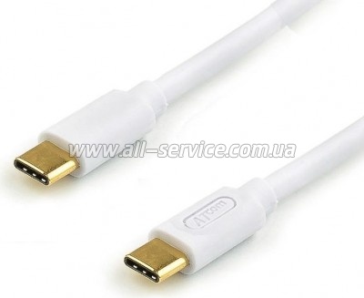 ���� ������ USB-C to USB-C 5.0m 30W 1.5A QC 3.0 white Atcom (AT-C50)