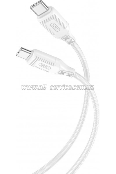 ���� ������ USB-C to USB-C 1.0m 60W braided XO (NBQ236B_White)