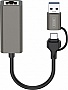 ������� USB-C + USB A to RJ45 Ethernet 100Mbps XO (HUB018.black)