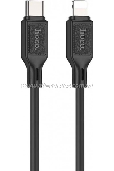 ���� ������ USB-C to Lightning 1.0m Cool silicone PD 20W X90 black HOCO (6931474788382)