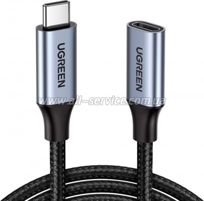 ���� ������ Ugreen USB-C M/F 1.0m 5A 10Gbps USB 3.1 black (30205)