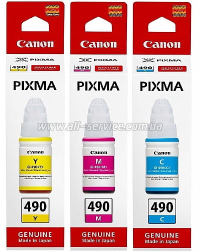   Canon  Pixma G1400/ G2400/ G3400/ GI-490 C/M/Y (SET490C/M/Y)