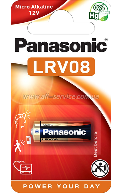  Panasonic Micro Alkaline LRV08/ A23 / MN21 / V23 (LRV08L/1BE)