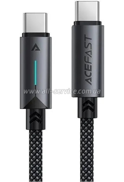 ���� ������ USB-C to USB-C 1.2m 60W nylon black Acefast (6974316284475)