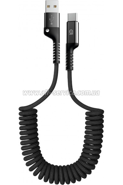 ���� ������ USB 2.0 AM to USB-C 1.0m Spiral 2.4A black Armorstandart (ARM75390)