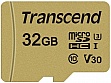   32GB Transcend 500S microSDHC UHS-I U3 + SD  (TS32GUSD500S)