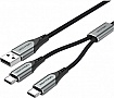 ���� ������ USB 2.0 AM to 2�USB-C M 1.0m 2.4� 480Mbps Aluminum Vention (CQOHF)