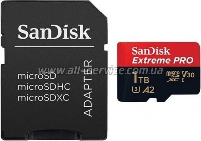   SanDisk 1TB microSDXC UHS-I U3 Extreme Pro + SD  (SDSQXCD-1T00-GN6MA)