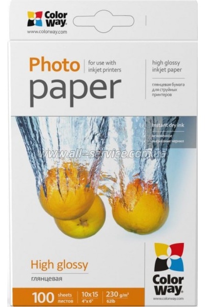 ���������� ColorWay glossy 230�/� 10x15 100� (PG2301004R)