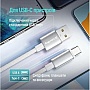 ���� ������ USB 2.0 AM to USB-C 1.0m 3A zinc alloy braided white ColorWay (CW-CBUC098-WT)