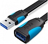 ���� ������ USB 3.0 AM/AF 2.0m flat black Vention (VAS-A13-B200)