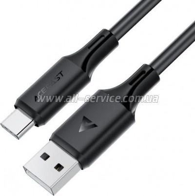 ���� ������ USB 2.0 AM to USB-C 1.2m 3A 60W silicone black Acefast (6974316284178)