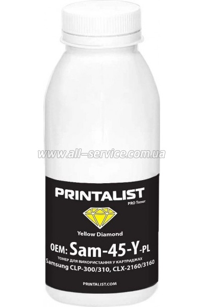  PRINTALIST Samsung CLP-300/ 310/ CLX-2160/ 3160  45 Yellow (Sam-45-Y-PL)