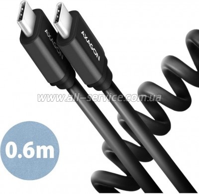 ���� ������ USB-C to USB-C 0.6m 60W black AXAGON (BUCM-CM10TB)