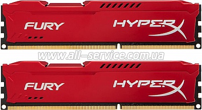  2x8Gb KINGSTON HyperX OC KIT DDR3, 1600Mhz CL10 Fury Red (HX316C10FRK2/16)