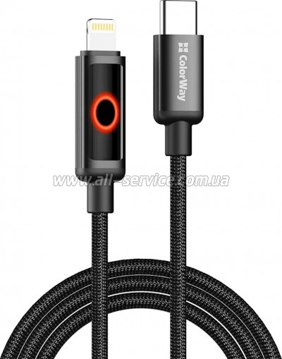 ���� ������ USB-C to Lightning 1.0m PD30W black ColorWay (CW-CBPDCL103-BK)