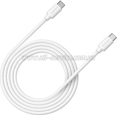 ���� ������ USB-C to USB-C 2.0m 100W 20V/ 5A white Canyon (CNS-USBC12W)