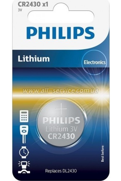  Philips Lithium CR 2430 BLI 1 (CR2430/00B)