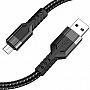���� ������ USB 2.0 AM to Micro 5P 1.2m 2.4A nylon aluminum U110 black HOCO (6931474770585)