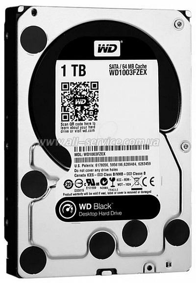  1TB WD 3.5 SATA 3.0 7200rpm 64Mb Cache Black (WD1003FZEX)