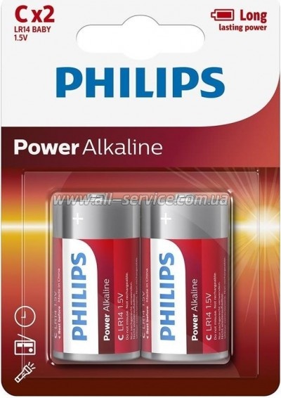  Philips Power Alkaline C BLI 2 (LR14P2B/10)