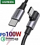 ���� ������ USB-C 2.0 to USB-C 3.0m 90� corner US334 black Ugreen (20583)