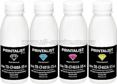   PRINTALIST HP CLJ Pro M252/ M452/ Canon 045 Black 60/ Color 50 B/C/M/Y (TR-M252-SET-PL)