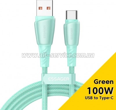 ���� ������ USB 2.0 AM to USB-C 1.0m 100W green Essager (EXCT1-CH06)
