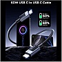 ���� ������ USB-C to USB-C 1.0m PD60W 3A braided L524 gray Ugreen (55765)