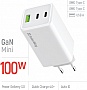 �������� ������� ColorWay C101B GaN Mini 100W PD white (CW-CHS061PD-WT)
