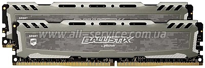  16GB CRUCIAL Ballistix Sport LT Gaming DDR4 2666 MHz (BLS2C8G4D26BFSBK) Grey