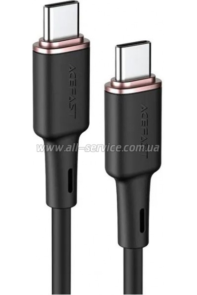 ���� ������ USB-C to USB-C 1.2m 3A 60W silicone C2-03 black Acefast (6974316280729)