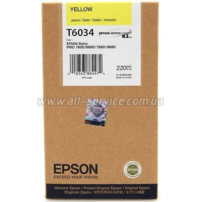 Картридж Epson StPro 7800/ 7880/ 9800/ 9880 yellow (C13T603400) Картридж Epson StPro 7800/ 7880/ 9800/ 9880 yellow (C13T603400)