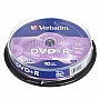  DVD Verbatim 4.7Gb 16X CakeBox 10 Silver (43498)
