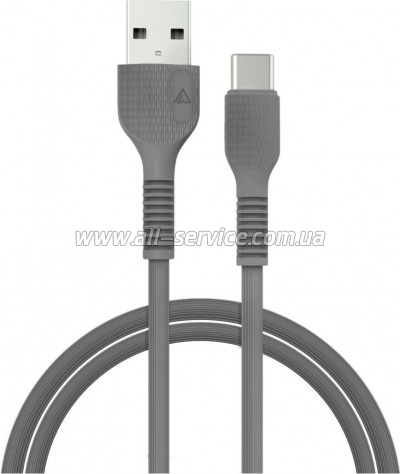 ���� ������ USB 2.0 AM to USB-C 1.2m Black ACCLAB (1283126518232)