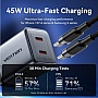 Зарядний пристрій Vention 2xUSB-C PD45W GaN + cable USB-C to USB-C 1.0m black gray (TZ-FCDH0-EU) Зарядний пристрій Vention 2xUSB-C PD45W GaN + cable USB-C to USB-C 1.0m black gray (TZ-FCDH0-EU)