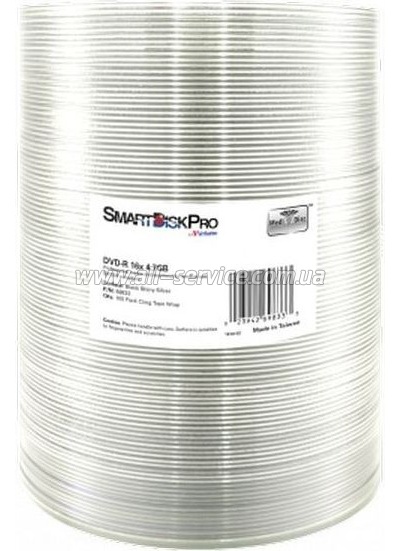 ���� SmartDisk PRO DVD-R 4.7GB 16X MATT SILVER Wrap, 100�� (69833)