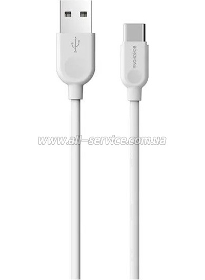 ���� ������ USB 2.0 AM to USB-C 3.0m 2.4A BX14 white BOROFONE (6957531090397)
