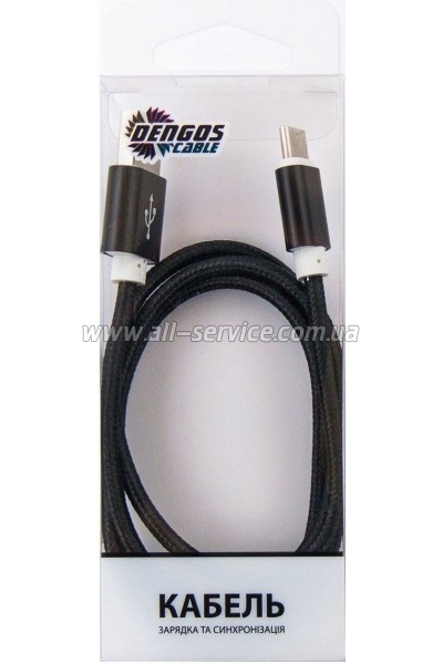 ���� ������ USB 2.0 AM to USB-C 1.0m black Dengos (NTK-TC-MT-BLACK)