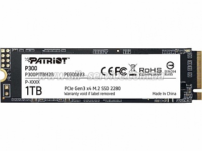 SSD  Patriot M.2 NVMe PCIe 3.0 x4 1TB 2280 P300 (P300P1TBM28)