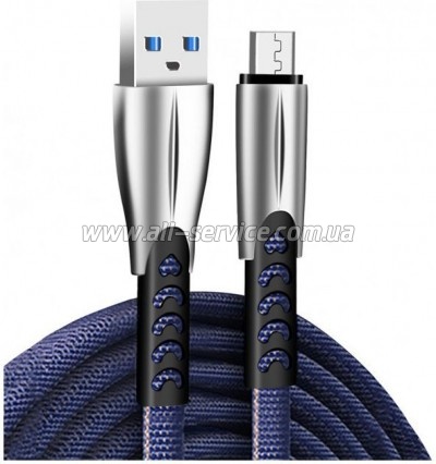 ���� ������ ColorWay USB 2.0 AM to Micro 5P 1.0m zinc alloy blue (CW-CBUM011-BL)