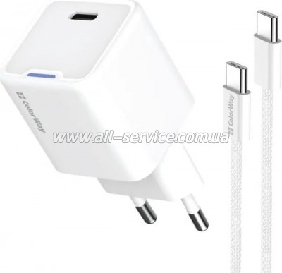 �������� ������� ColorWay GaN Mini 30W PD (CW-CHS054PDC-WT)