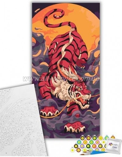 Картина по номерам ArtCraft Тигр, що підкрадається 40х80 см (11593-AC) Картина по номерам ArtCraft Тигр, що підкрадається 40х80 см (11593-AC)