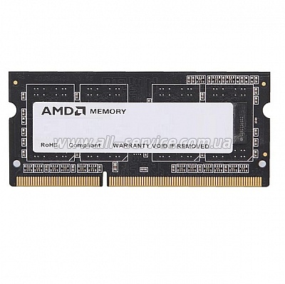  2GB   AMD DDR3, 1600Mhz SO-DIMM, BULK, 1.35V (R532G1601S1SL-UO)