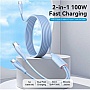 ���� ������ USB-C to 2xUSB-C 1.5m 5.0A Silicone Type Blue Vention (CTMSG)