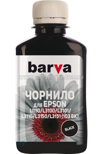 Barva Epson 103 Epson L1110/ L3100 Black 180  (E103-695)