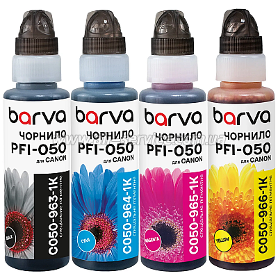   Barva Canon PFI-050 Canon imagePROGRAF TC-20/ TC-20M 100, OneKey, BK/C/M/Y (C050-1K-MP)