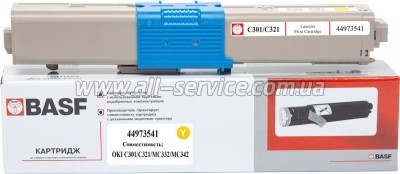 �����-�������� BASF OKI C301/ C321/ MC332/ MC342 ������ 44973541 Yellow (BASF-KT-44973541)